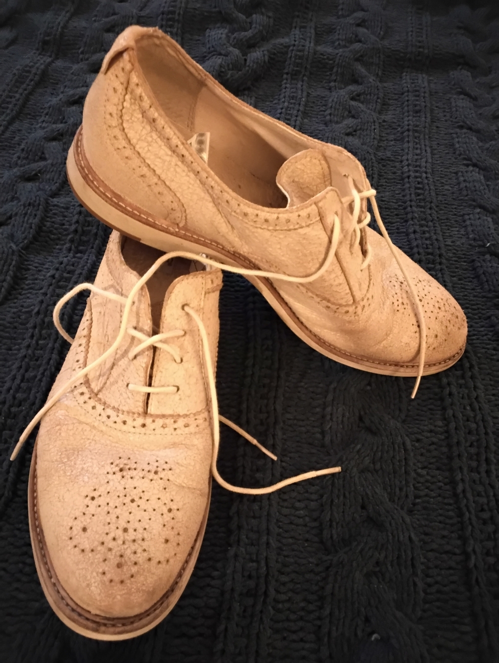 UGG Beige Lace-Up Brogue Caitlyn Oxfords